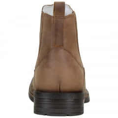 Botina Texana Cano Curto em Couro Crazy Horse Tabaco