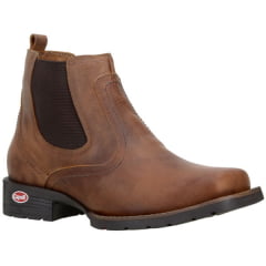 Botina Texana Masculina Couro com Elástico 