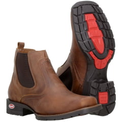 Botina Texana Masculina Couro com Elástico 