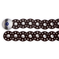 Cinto Feminino Em Couro Legitimo Café Redondo Oficial Capelli Boots