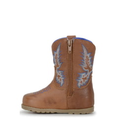 Bota Texana Baby Castor em Couro